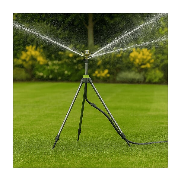 VITO - Arroseur de jardin rotatif sur trépied Alu Portée max 14 m Raccord rapide VITO - large