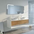 DISTRIBAIN - Meuble de salle de bain SANZA 1600 BLANC et Bois Naturel - vignette