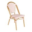 OVIALA - Chaise de terrasse en aluminium et rotin synthétique rose - Auteuil - vignette