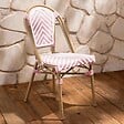 OVIALA - Chaise de terrasse en aluminium et rotin synthétique rose - Auteuil - vignette