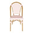 OVIALA - Chaise de terrasse en aluminium et rotin synthétique rose - Auteuil - vignette