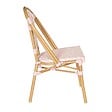 OVIALA - Chaise de terrasse en aluminium et rotin synthétique rose - Auteuil - vignette