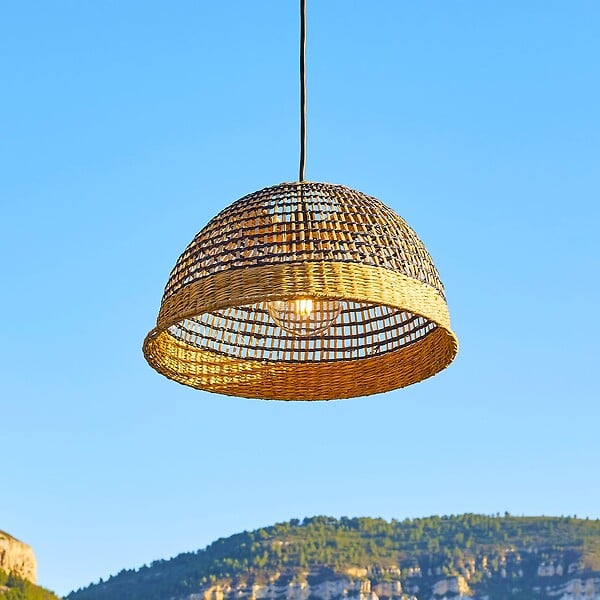 LUMISKY - Suspension Extérieure Herbe Marine Beige D38cm Câble 5m - large