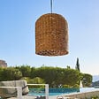 LUMISKY - Suspension GIACOMO Extérieure Rotin Beige H45cm - vignette