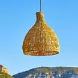 LUMISKY - Suspension Extérieure Rotin Beige H38cm Câble 5m - vignette
