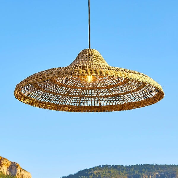 LUMISKY - Suspension Extérieure Herbe Marine Beige D70cm Câble 5m - large