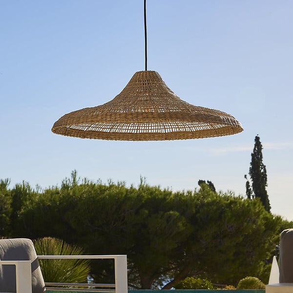 LUMISKY - Suspension Extérieure Herbe Marine Beige D70cm Câble 5m - large