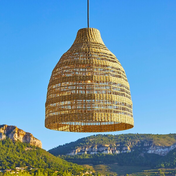 LUMISKY - Suspension Extérieure Herbe Marine Beige D50cm Câble 5m - large