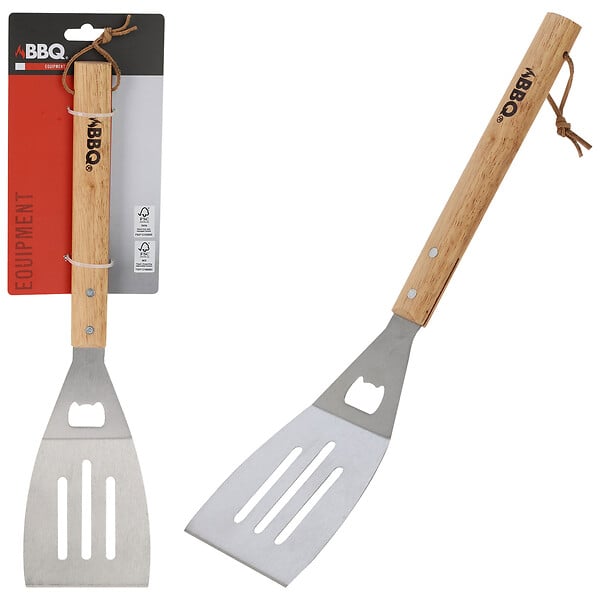 BBQ - Spatule de barbecue en acier inoxydable avec manche en bois 41 cm - - large