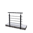 AICA SANITAIRE - Garde-corps - Aluminium Noir - 100cm - Avec 5 traverses et 1 main courante - Pour intérieur et extérieur - Fixation latérale - vignette