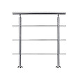 AICA SANITAIRE - Garde-corps 100cm avec main courante, en acier inoxydable 201, pour intérieur et extérieur, garde-corps avec 3 traverses - vignette