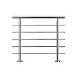 AICA SANITAIRE - Garde-corps 100cm avec main courante, en acier inoxydable 201, pour intérieur et extérieur, garde-corps avec 5 traverses - vignette