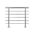 AICA SANITAIRE - Garde-corps 80cm avec main courante, en acier inoxydable 201, pour intérieur et extérieur, garde-corps avec 5 traverses - vignette