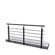 AICA SANITAIRE - Garde-corps - Aluminium Noir - 200cm - Avec 5 traverses et 1 main courante - Pour intérieur et extérieur - Fixation latérale - vignette