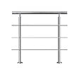 AICA SANITAIRE - Garde-corps avec main courante, 80cm, en acier inoxydable 304, garde-corps avec 3 traverses, pour intérieur et extérieur - vignette