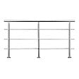 AICA SANITAIRE - Garde-corps 200cm avec main courante, en acier inoxydable 201, pour intérieur et extérieur, garde-corps avec 3 traverses - vignette