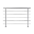 AICA SANITAIRE - Garde-corps 150cm avec main courante, en acier inoxydable 201, pour intérieur et extérieur, garde-corps avec 5 traverses - vignette
