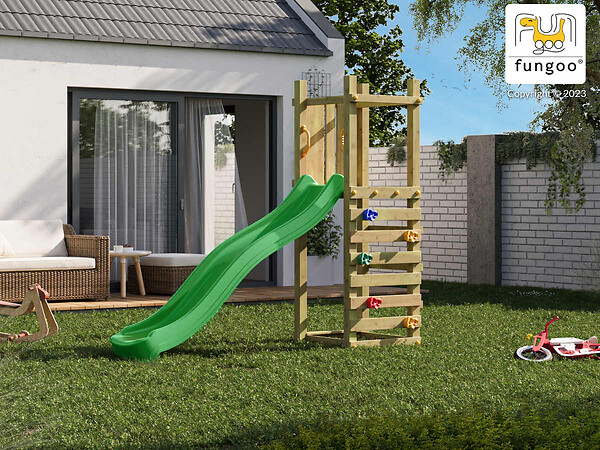 FUNGOO - Aire de jeux Funny 3 Light avec tour et mur d'escalade - Fungoo - large