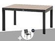 HESPERIDE - Table de jardin rectangulaire extensible coulissante Evasion  8/10 places effet bois + 10 fauteuils Piazza - Hespéride - vignette