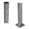 PLUS A/S - Poteau acier carré avec base : 4.5x4.5x95cm incl. 1 cache-poteau - vignette