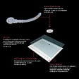 AICA SANITAIRE - Receveur de douche extra-plat rectangle 90x80cm avec une bonde design ultra-mince ,le siphon, le couvercle chromé, intégré - vignette
