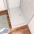 AICA SANITAIRE - Receveur de douche extra-plat rectangle 140x70cm avec une bonde design ultra-mince ,le siphon, le couvercle chromé, intégré - vignette