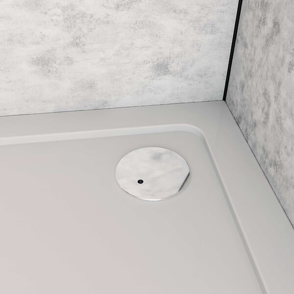 AICA SANITAIRE - Receveur de douche extra-plat rectangle 140x70cm avec une bonde design ultra-mince ,le siphon, le couvercle chromé, intégré - large