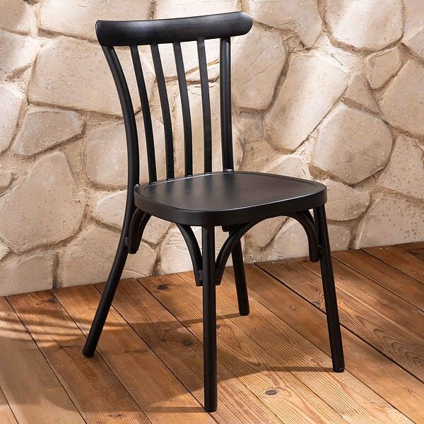 OVIALA - Chaise de terrasse en aluminium noire - Braga - large