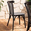 OVIALA - Chaise de terrasse en aluminium noire - Braga - vignette