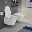 JACOB DELAFON - Pack WC suspendu sans bride Rodin+ avec abattant + bâti support + plaque blanche + tabouret blanc - vignette