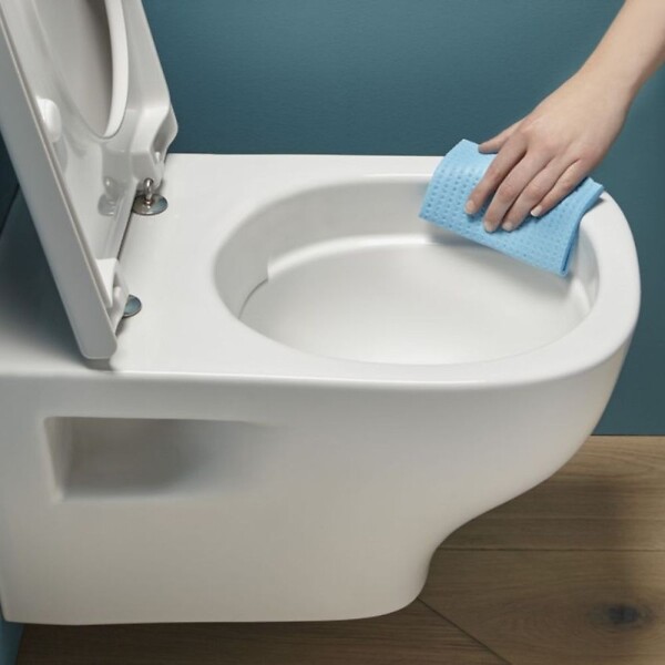 JACOB DELAFON - Pack WC suspendu sans bride Struktura+ bâti-support + plaque blanc + tabouret bois - large