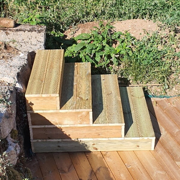 VINUOVO - BLOCKY - Marche d'escalier modulable - 4 planches L-160cm H17cm - large