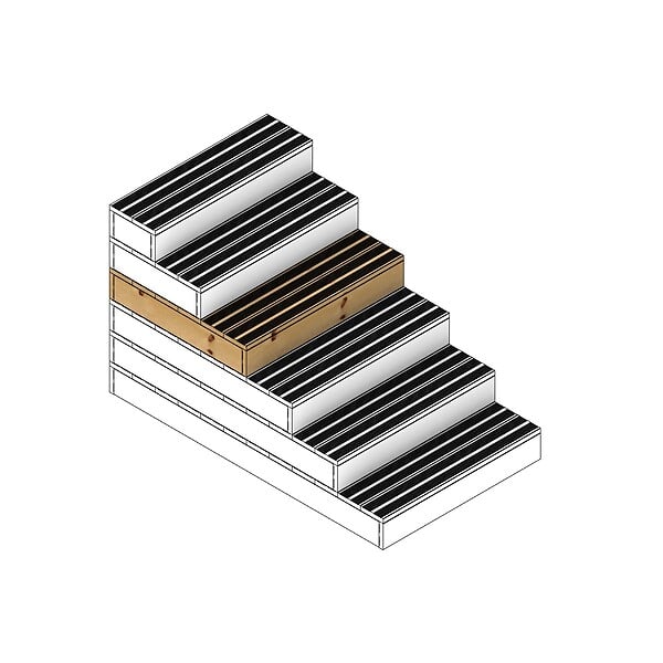 VINUOVO - BLOCKY - Marche d'escalier modulable - 6 planches L-160cm H17cm - large