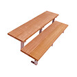 VINUOVO - Escalier en acier BALI, 2 marches en bois exotique Bangkirai, Hauteur 37 cm - L 140 cm - vignette