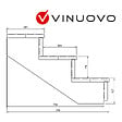 VINUOVO - BERLIN Escalier extérieur bois 3 marches H 54cm L-80cm - avec contre marche - vignette