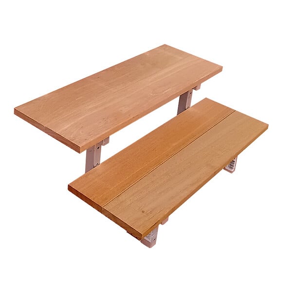 VINUOVO - Escalier en acier BALI, 2 marches en bois exotique Bangkirai, Hauteur 37 cm - L 60 cm - large