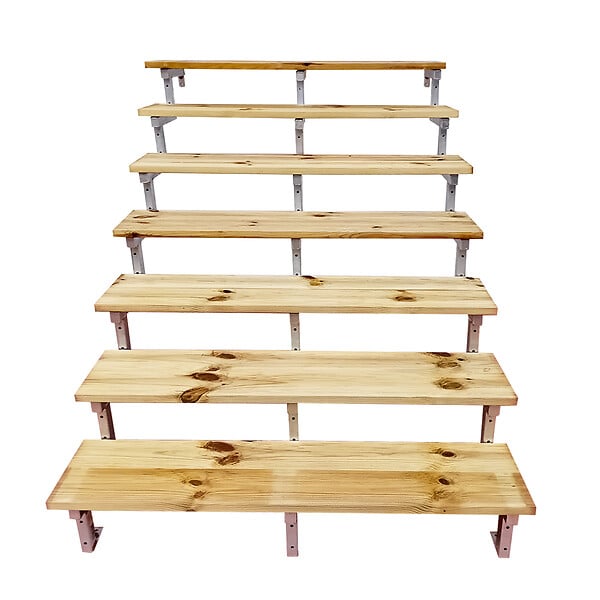 VINUOVO - Escalier OSLO métal et pin - H 122cm -7 marches -largeur 120cm -- sans contre marches - large