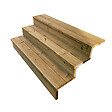 VINUOVO - BERLIN Escalier extérieur bois 3 marches H 54cm L-140cm - avec contre marche - vignette