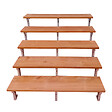 VINUOVO - Escalier en acier BALI, 5 marches en bois exotique Bangkirai, Hauteur 88 cm - L 140 cm - vignette