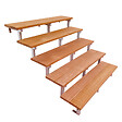 VINUOVO - Escalier en acier BALI, 5 marches en bois exotique Bangkirai, Hauteur 88 cm - L 120 cm - vignette