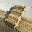 VINUOVO - BERLIN Escalier extérieur bois 4 marches H 71cm L-60cm - avec contre marche - vignette