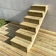 VINUOVO - BERLIN Escalier extérieur bois 6 marches H 105cm L-60cm - avec contre marche - vignette