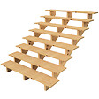 VINUOVO - BERLIN Escalier extérieur bois 8 marches H 139cm L-160cm - sans contre marche - vignette