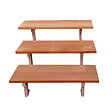 VINUOVO - Escalier en acier BALI, 3 marches en bois exotique Bangkirai, Hauteur 54 cm - L 80 cm - vignette