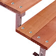 VINUOVO - Escalier en acier BALI, 8 marches en bois exotique Bangkirai, Hauteur 139 cm - L 120 cm - vignette
