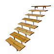 VINUOVO - Escalier OSLO métal et pin - H 139cm -8 marches -largeur 60cm -- sans contre marches - vignette