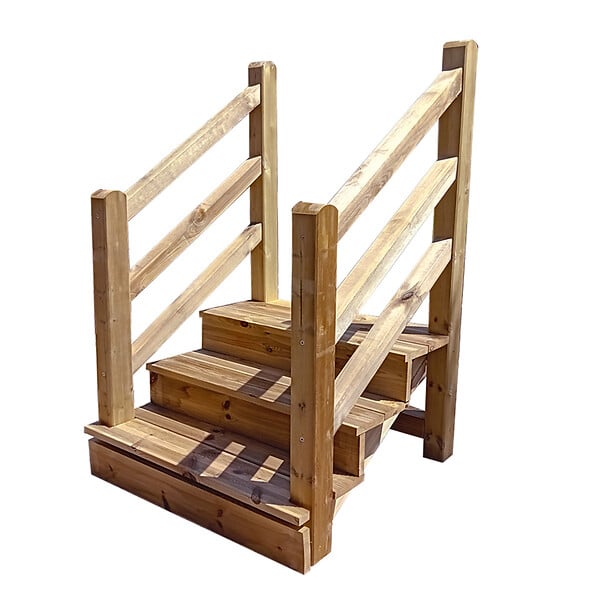 VINUOVO - Escalier extérieur VENEZIA Rambarde des 2 côtés - 3 marches H54cm L-120cm sans contremarche - large