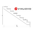 VINUOVO - BERLIN Escalier extérieur bois 8 marches H 139cm L-120cm - sans contre marche - vignette