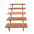 VINUOVO - Escalier en acier BALI, 5 marches en bois exotique Bangkirai, Hauteur 88 cm - L 60 cm - vignette