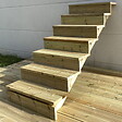 VINUOVO - BERLIN Escalier extérieur bois 7 marches H 122cm L-80cm - avec contre marche - vignette